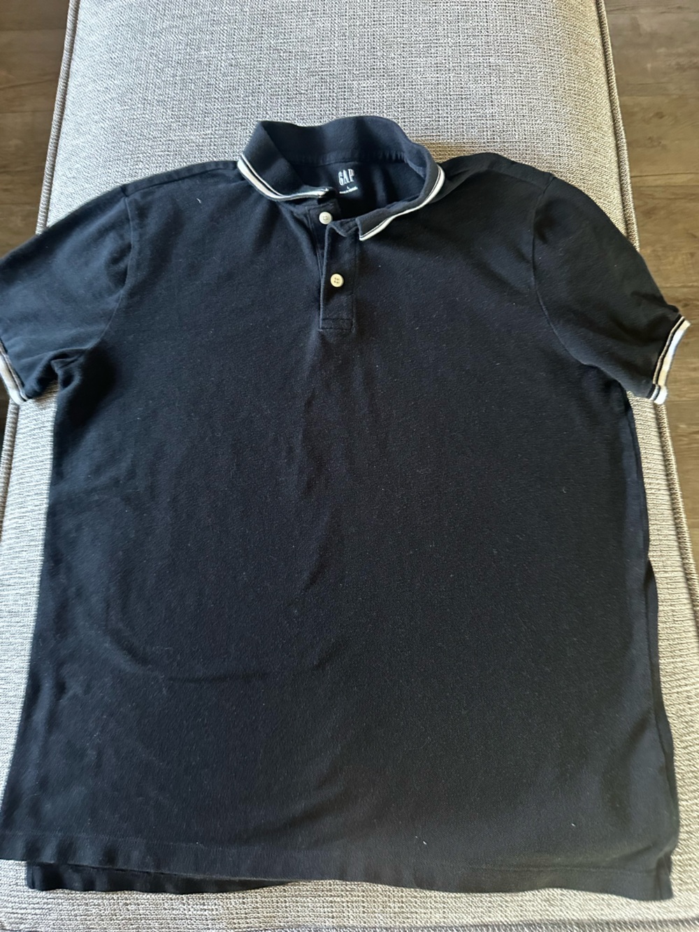 GAP Men's Black Polo with Contrast Trim